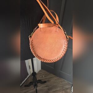 Free People Round Tan Leather Women's Bag
